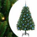 vidaXL Artificial Christmas Tree with Blue Balls Green 150 cm PVC and Metal