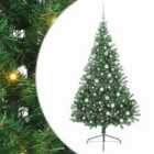 vidaXL Artificial Pre-lit Christmas Tree with White Balls Green 180 cm PVC
