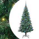vidaXL Artificial Pre-lit Christmas Tree with Blue Balls Green 180 cm PVC