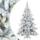 vidaXL Artificial Hinged Christmas Tree with 300 LEDs, Lilac Balls Snow Flocked 210 cm PVC