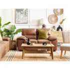 Beliani Sofa 2 Seater VOGAR Faux Leather Golden Brown