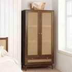 Birlea Croxley 2 Door 1 Drawer Rattan Wardrobe