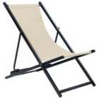Beliani Folding Deck Chair Beige LOCRI II