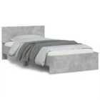 vidaXL Bed Frame Without Mattress With Headboard Concrete Grey 100X200 cm