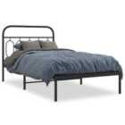 vidaXL Metal Bed Frame Without Mattress With Headboard Black 100X190cm
