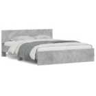 vidaXL Bed Frame Without Mattress Concrete Grey 150X200 cm King Size