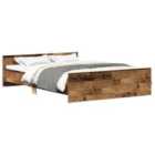 vidaXL Bed Frame Without Mattress Old Wood 140X190cm Engineered Wood