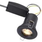 Saxby GU10 Matt Black Fire Rated Cast Fixed Downlight - 50W
