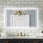 AICA Bathrooms 900x700mm Bathroom Illuminated LED Mirror With Demister Pad [IP44 Rated] Rectangular Backlit Wall Mounted,Touch Sensor Switch