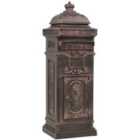 vidaXL Pillar Letterbox Aluminium Vintage Style Rustproof Bronze