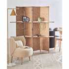 Beliani 4 Panel Room Divider TRAFOI Brown 158 cm 170 cm