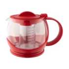 Café Olé Shut-off Infuser Teapot 12 Cups/1.2L, Glass & Red Plastic