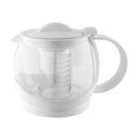 Café Olé Shut-off Infuser Teapot 12 Cups/1.2L, Glass & White Plastic