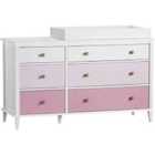 Ls Mh Poppy 6Drw Changing Table Pink 2Bx
