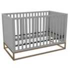 Ls Haven 3In1 Crib Gry Wgold Base Wrail