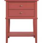 Franklin Accent Table With 2 Drawers Terracotta
