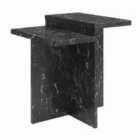 Brielle Accent Table Black Faux Marble