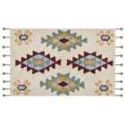 Beliani Rug DUZCE Beige 140x200 cm Cotton