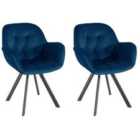 Elli A.chair 2Pk Navy Blue Velvet