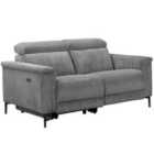 Lund 2S 1Recl Elek Grey Corduroy