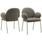 Iwama D.chair 2Pk Dark Mink Teddy Fabric