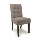 2 X Moseley Flax Effect Light Brown Dining Chairs In Walnut Legs