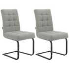 Terza D.chair 2Pk Light Grey Fabric