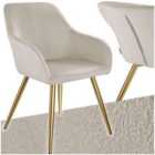 tectake Marilyn Velvet Chair, Taupe/Gold, Per Piece