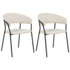 Beliani Set Of 2 Dining Chairs Mariposa Velvet Cream