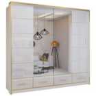 Sliding Wardrobes 4U LTD Manali 2 Or 3 Door High Gloss Sliding Door Wardrobe - Bedroom Cabinet With Mirror (White, 203Cm)