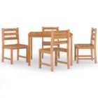 vidaXL 5 Piece Garden Dining Set Solid Wood Teak