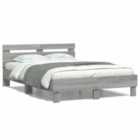 vidaXL Bed Frame Without Mattress Grey Sonoma 135X190 cm Double