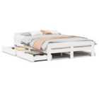 vidaXL Bed Frame Without Mattress White 140X190 cm Solid Wood Pine