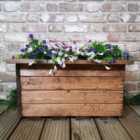 Samuel Alexander Hand Made 56cm x 34cm Rustic Wooden Small Garden Trough / Flower Bed Planter