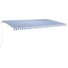 vidaXL Manual Retractable Awning 600X350cm Blue And White