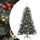 vidaXL Artificial Christmas Tree with Stand, Silver Balls Green 83.5 x 83.5 x 150 cm