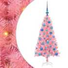vidaXL Christmas Tree with 150 LEDs with Stand, Blue Balls Pink 120 cm PVC