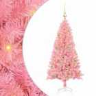 vidaXL Christmas Tree with 150 LEDs, Gold Balls with Stand Pink 120 cm PVC