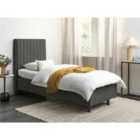Beliani Adjustable Bed Fabric DUKE II 80 x 200 cm (EU Small Single) Dark Grey