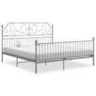 vidaXL Bed Frame Grey Metal 200x200 cm