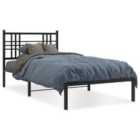 vidaXL Metal Bed Frame Without Mattress With Headboard Black 90X190cm