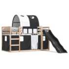 vidaXL Bunk Bed Without Mattress With Slide White And Black 80X200 cm