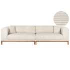 Beliani 4 Seater Cord Sofa Green Beige Veng