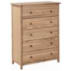 Beliani 5 Drawer Chest SALTON Sassafras Wood Brown