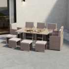 Garden Vida Cuba 10 Seater Rattan Set, Natural