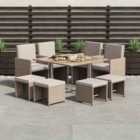 Garden Vida Cuba 8 Seater Rattan Set, Natural