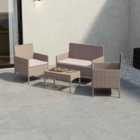 Garden Vida Kendal 4 Piece Rattan Set, Natural