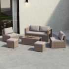 Garden Vida Islay 6 Seater Rattan Set, Natural