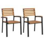 vidaXL Stackable Garden Chairs 2 pcs Solid Wood Acacia and Metal