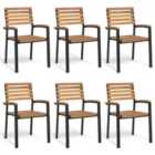 vidaXL Stackable Garden Chairs 6 pcs Solid Wood Acacia and Metal